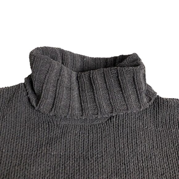 Aerie Sweater Womens Medium Gray Oversized Turtleneck Chunky Soft Comfort Casual - Picture 5 of 16